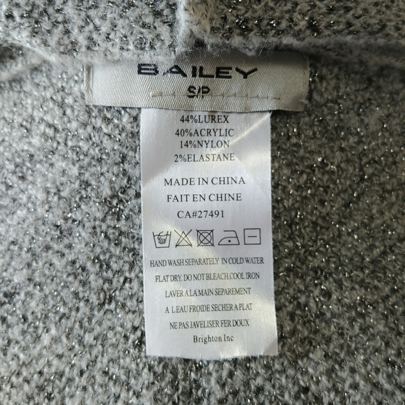 3/$30 Brian Bailey Open Gray Sparkle Cardigan NWOT - Picture 8 of 9
